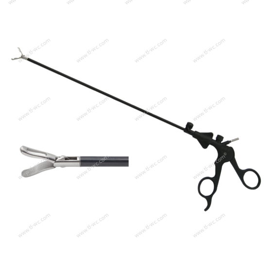 Laparoscopic surgical instrument grasping forceps (mesenteric band triangular hole) 5MMX330MM