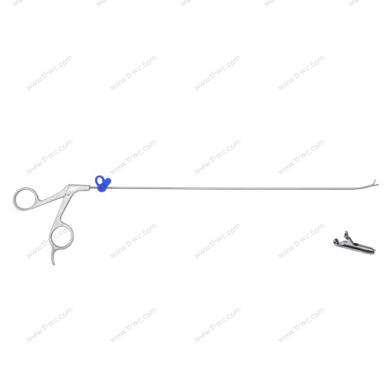 Spinal endoscope - nucleus pulposus forceps serpentine spring forceps round cup - 2.5mm x 330mm -45°